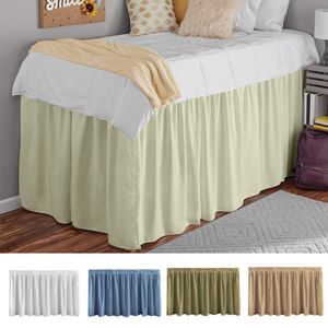 Bedspread Dorm Room Bed Skirt Extra Long Wear Resistant Bed Skirts for Queen Size Beds for College Dorm Rooms Non-fading