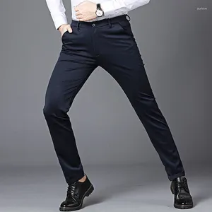 Herrenhosen Fashion Business Casual Long Spring Herbst Anzug männlicher elastischer gerade formale Hosen und große Größe 28-40