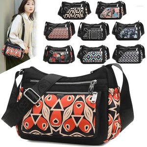 Shoulder Bags Fashion Casual Colorful Flower Printed Messenger Bag Women's Nylon Fabric Cloth Crossbody For Women Designer