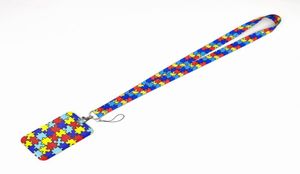 Designer Telefono di consapevolezza dell'autismo Autismo Motivo puzzle Modorno per il cordino del cordino del filo di cinghia del cinghia del collo Key Holder Tast Chain Tasto 7162875