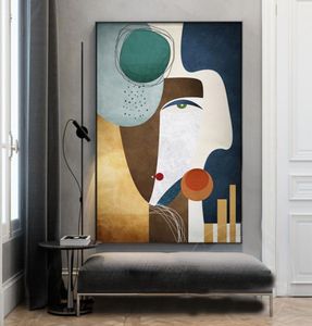 ピカソ印象派のカラーラインキャラクターアートキャンバス絵画抽象ポスターとリビングルームの家のための壁アートの写真dec1114021
