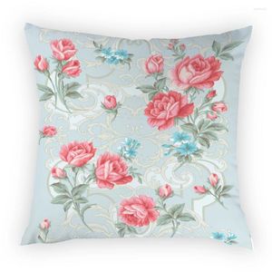 Kudde kastkuddar stol 45x45 klädsel färgglad soffa kudde täcke enkel rose blomma heminredning konstnärlig blommig e2245