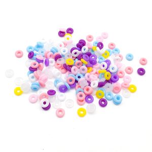 50pcs/lot 6mm Elastic Rubber O-Ring Positioning Beads Charms for Bracelet Making Silicone Washer Gasket Sealing Rings