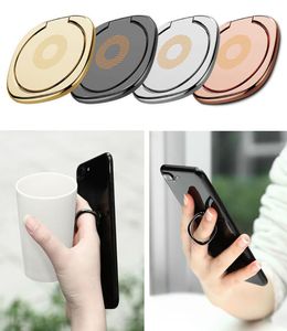 New 360 Degree Metal Finger Ring Holder Smartphone Mobile Phone Finger Stand Holder For iPhone 7 6 Samsung Tablet with Opp Package3141594