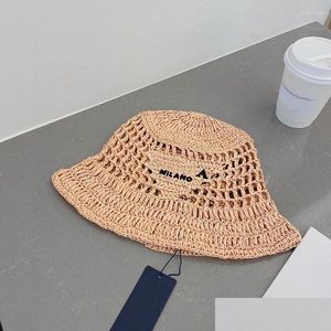 와이드 브림 모자 버킷 럭셔리 디자이너 모자 세인트 고품질 레터 인쇄 유럽계 미국 스타일 여행 썬 캡 패션 및 드롭 D DHIN9