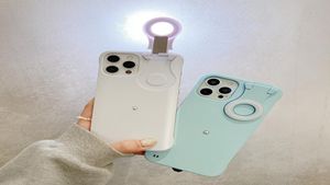 Cell Phone Cases Builtin Selfie Ring Light Up for IPhone 13 12 11 Pro Max XS XR X SE LED Luminous Flashlight Back Cover5807470