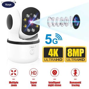 IP -kameror 8MP/4K 5G WiFi IP -kamera Övervakningskamera Automatisk spårning Smart Hem Security Inomhus WiFi Wireless Baby Monitorc240412