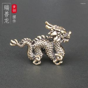 Halskette Ohrringe Set Messing Dragon Desktop Ornamente Chinesische Zodiac Crafts Antique Wenwan Tea Haustier Dekorationen alt