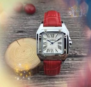 Superkvalitet Kvinnor Små storlek Titta enkel generös kvartsrörelse Ko läder Business Casual Lady Clock Square Roman Tank Watches Wholesale Price Gifts