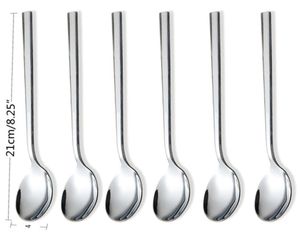 Spoons de aço inoxidável de aço inoxidável de 6pcs, amigável e ecológico, colheres de leite de leite de leite de leite na cera da sopa redonda da sopa SPOONS5835058