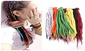 Torniques de crochê sintéticos de cabelo de lã de lã feltrada nepal dreadlocks Extensões de cabelos de remancadeira sintética 90cm120cm 24Colors Popular9361919