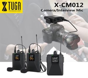 XTUGA XCM012 UHF Dual Wireless Lavalier Microfonecamera Micuhf Mic Mic Sistema con 16 canale selezionabile fino a 164 piedi di intervallo 22008338