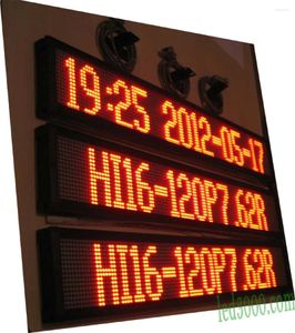 Wanduhren Zwei Zeilen rote Farbe LED Moving Text Display-Panel-Schild Indoor-Board RS232 (HI16-120P7.62R)