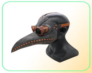 Śmieszne średniowieczne steampunk Plague Doctor Bird Mask Lateks Punk Cosplay Maski dziobowy dorosły Halloween Event Event 306M7933667