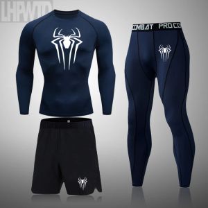 Sets Sport Sport Men Men Running Compression Tirm camiseta ginástica Roupas treinadas MMA Jogging Pant Rashguard Clothing Fitness Sportwear Suit