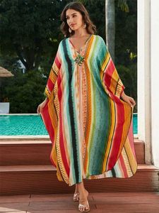 Podstawowe sukienki swobodne kolorowe eleganckie seksowne seksowne batwing batwing szat kaftan sukienka dla kobiet lato 2024 Caosal luźne leczenie długie sukienki Q1628 T240412