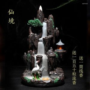 Decorative Figurines Backflow Incense Burner High Mountain And Flowing Water Large Size Decoration Sandalwood Agarwood