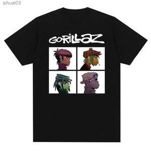 Kvinnors t-shirt musikband Gorillazs Punk Rock Print T-shirt 90-talets casual mode Kort ärm plus storlek T-shirt unisexl2403