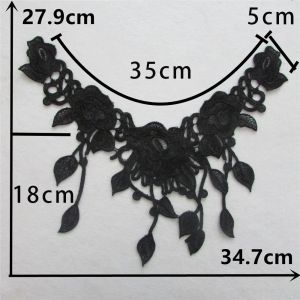 Wholesale sales of 1-10 black and white embroidered polyester hollow Collar shape sewn lace DIY decorative clothing accessories