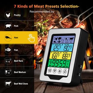 Elektronisk LCD -digital mattermometer BBQ Köttsond Temperaturalarm Köket Timer för köksrökare Grill BBQ