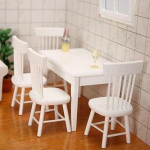 Estatuetas decorativas 1/12 Mini Dollhouse miniature Wooden Desk Chairs Cadeiras de Simulação Móveis Toys para Decoração da Casa da Doll