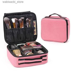 Kosmetiska väskor kvinnlig bärbar makeup väska mini resor makeup arrangör lagringslåda professionell nagelverktyg resväska för kvinnlig konstnär make up väska l49