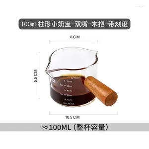 Wine Glasses Coffee Small Milk Cup Wooden Handle Pot Espresso Tool Extraction Scale Measuring