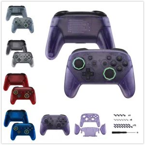 Casos extremamente claros cleros atômicos roxo octogonal bastões de placa face placa traseira alças de reposição de alojamento para ns switch pro pro pro