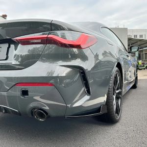 2PCS Czarny samochód tylny zderzak boczna spódnica z rozdzieleniem Spódnicę SPOILER WING TRIM DO BMW 4 Series G22 G23 M Sport 2020 2021 2022