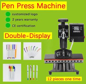 Skrivare 12in 1 Sublimation Pen Heat Press Machine Transfer Printing DIY LOGO 12 PCS EN TIME1952814