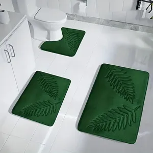 Mattor 1pc bladmönstrad badkarmatta med enkel präglad design som är lämplig för användning som en vattenabsorberande toalett i badrummet