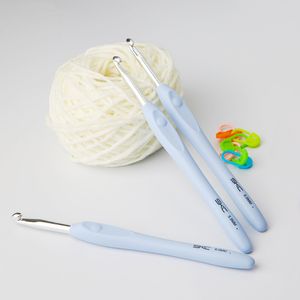 1PC Aluminum Hook Soft Handle Crochet Hooks Stitches Knitting Needles Handicraft Hand Yarn Weave Tool DIY Sewing Accessories