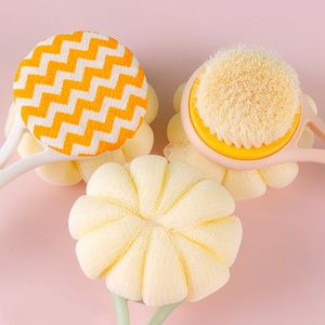 Sponge Back Bathroom Soft Accessories Scrubber Shower Two-sided Body Hair Brush Handle Long Exfoliating Mud Washcloth Rub Bath