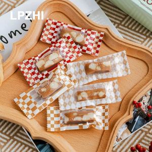 Gift Wrap LPZHI 100Pcs Red/Gold Candy Packaging Bags Year Birthday Party Handmade DIY Nougat Lollipop Decoration Bag Favors Seal