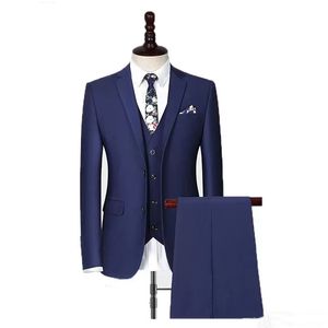 New Men Suits Wedding Handsome Groom Tuxedos Custom Made Party Slim Fit Man Blazer Vest With Pants 3Pcs Tailor-Made Peaked Lapel
