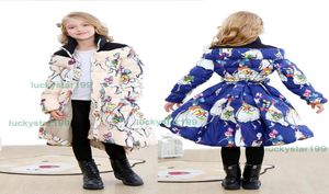 겨울 공주 소녀 다운 코트 412t 어린이 90 흰색으로 채워진 재킷 5 색 어린이 슬림 긴 외부웨어웨어 4915870