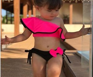 Sitt Summer Baby Girls Bikini Zestaw DWA sztuki Rodzina Swimsuit Family Mother Mother Swimodear Beach Ruffle Bow Kostium Kąpiec New5199569