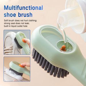 Multifunctional Soft-Bristled Shoe Brush Liquid Brushes Long Handle Brush Automatic Filling Clothes Cleaing Household Brush