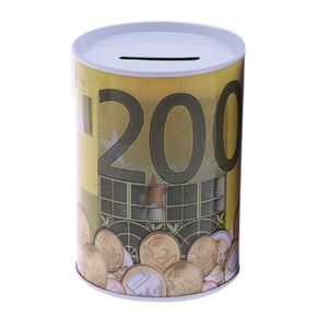 Söt Euro Coin Bank Money Box Hållbar säker metallkigg för att samla in kontantbesparingslåda