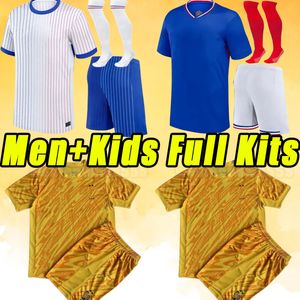 Full Set Men Kids Mbappe French Soccer Jerseys 2024 2025 T.Hernandez Benzema Giroud Griezmann Tchouameni Kolo Muani Coman Football Men Shirt 24 25 målvakt