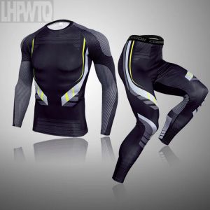 Underpants New Men Ski Thermal Underwear Sets Compression Sweat Quick Drying Motorcycle Thermo Underwear Men Sports Clothing Long Johns