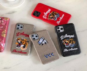 Case di telefono da ricamo a design di lusso per iPhone 14 14Pro 14plus13 13pro 12pro 11 pro max xs xr 8 7 più bowknot 3d animale tigre tigre stampa di guscio di guscio cover7726692