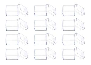 Gift Wrap 12st Clear Acrylic Square Cube Candy Box Treat Boxes Containrar för bröllopsfest Baby Shower Favors Packaging Casegift9194226