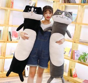 90 140cm kawaii peluş kedi oyuncakları doldurulmuş hayvan bebekleri yumuşak uzun karikatür ofis öğle yemeği molası şekerleme yastıkları hediye bebek m1575804