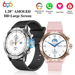 Watches New 1.28" AMOLED Blue Tooth Call Smart Watch Women Heart Rate Smartwatch Lady Waterproof Sports Fitness Voice Assistant Fashion