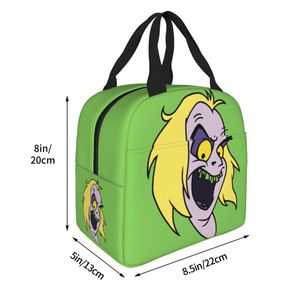 Beetlejuice Head Head Islied Lunch Bag Cooler Bag Container Container фильм портативная сумка для ланч -коробки мужская школьное пикник для пикника