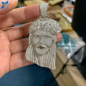 Сертификат GRA Marquise VVS блестящие ювелирные изделия Moissanite Sier Hip Hop Iced Out Иисус Пользовательский ожерелье Ожерелье