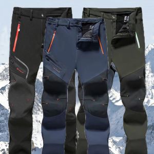 Pantaloni da uomo inverno pile invernale pantaloni elastici esterni pantaloni morbidi cimpastro per trekking trekking escursionismo da viaggio sportivo