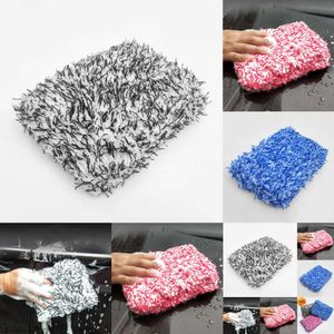 Partihandel Block Microfiber Coral Fleece Wash Sponge Torka Tygbil som beskriver vaxhandduk Tillbehör