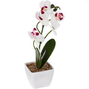 Decorative Flowers Artificial Flower Phalaenopsis Dining Room Table Decor Simulation Potted Sashimi Simulated Lifelike Silk Faux